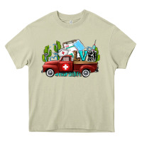 Mossy lvn nurse truck with cactus and sunflowers Heavy Core Tee - AdoDesignShop