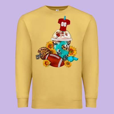 Football Frappe Coffee Premium Sweatshirt Designed By Fadigitalartstudio