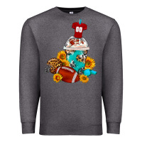 Charcoal Heather Football Frappe Coffee Premium Sweatshirt - FaDigitalArtStudio