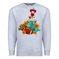 Heather Grey Football Frappe Coffee Premium Sweatshirt - FaDigitalArtStudio