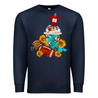 Navy Football Frappe Coffee Premium Sweatshirt - FaDigitalArtStudio
