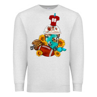 Oatmeal Heather Football Frappe Coffee Premium Sweatshirt - FaDigitalArtStudio