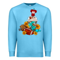 Ocean Blue Football Frappe Coffee Premium Sweatshirt - FaDigitalArtStudio