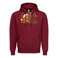 Burgundy merry christmas yall Zipper Hoodie - CowGirlArtShop