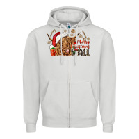 Dove Grey merry christmas yall Zipper Hoodie - CowGirlArtShop