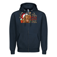 Navy merry christmas yall Zipper Hoodie - CowGirlArtShop
