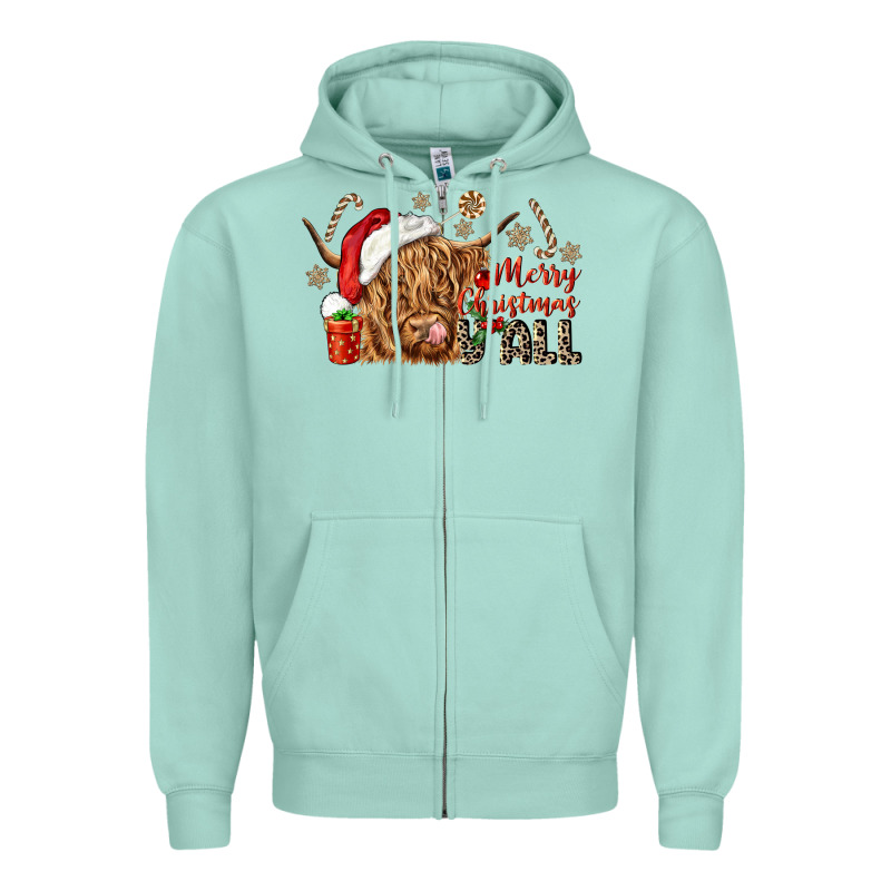 Merry Christmas Yall Zipper Hoodie by CowGirlArtShop | Teevron