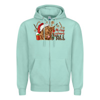 Seafoam merry christmas yall Zipper Hoodie - CowGirlArtShop