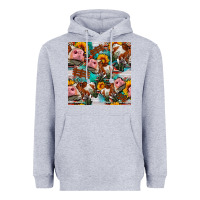 Cow With Aztec And Sunflowers Seamless Pattern Heavyweight Hoodie | Teevron