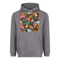 Storm cow with aztec and sunflowers seamless pattern Heavyweight Hoodie - FaDigitalArtStudio