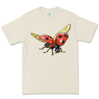 Bone Ladybug Flying Premium Tee - LillyAllenDesigns
