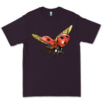 Plum Ladybug Flying Premium Tee - LillyAllenDesigns