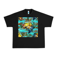 Black Lake Fish And Reeds With Leopard Seamless Pattern Bbs Urban Heavy Tee - BundleAndBundleShop