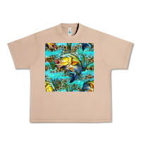 Burro Lake Fish And Reeds With Leopard Seamless Pattern Bbs Urban Heavy Tee - BundleAndBundleShop