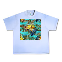 Grape Ice Lake Fish And Reeds With Leopard Seamless Pattern Bbs Urban Heavy Tee - BundleAndBundleShop