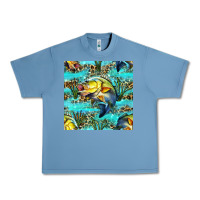 Pebble Blue Lake Fish And Reeds With Leopard Seamless Pattern Bbs Urban Heavy Tee - BundleAndBundleShop