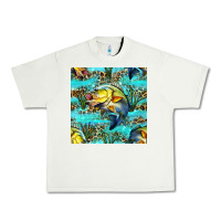 Pistachio Lake Fish And Reeds With Leopard Seamless Pattern Bbs Urban Heavy Tee - BundleAndBundleShop