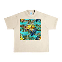 Sandshell Lake Fish And Reeds With Leopard Seamless Pattern Bbs Urban Heavy Tee - BundleAndBundleShop