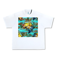 White Lake Fish And Reeds With Leopard Seamless Pattern Bbs Urban Heavy Tee - BundleAndBundleShop