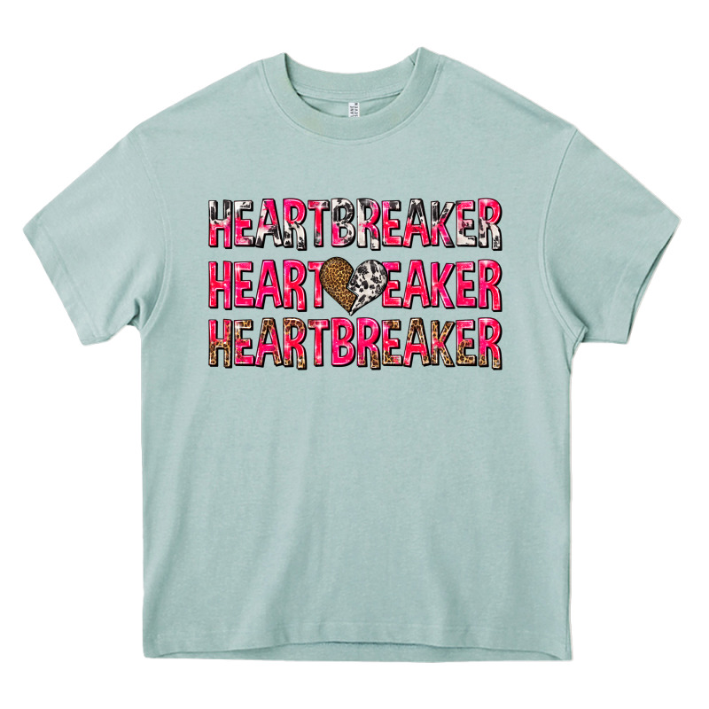 Heartbreaker With Leopard And Cowhide Heavy Core Tee by NancyCooperArtShop | Teevron