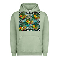 Pigment Oil Green summer fruits Urban Hoodie - CowhideDigitalArt
