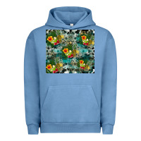 Pigment Pebble Blue summer fruits Urban Hoodie - CowhideDigitalArt