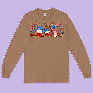 Fourth Of July Popsicle Long Sleeve Tee Designed By Ranaportraitstore
