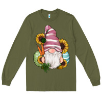 Army Green easter gnomes egg carrot sunflowers Long Sleeve Tee - RanaPortraitStore