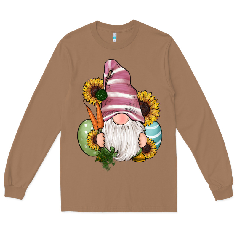 Easter Gnomes Egg Carrot Sunflowers Long Sleeve Tee by RanaPortraitStore | Teevron