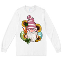 White easter gnomes egg carrot sunflowers Long Sleeve Tee - RanaPortraitStore