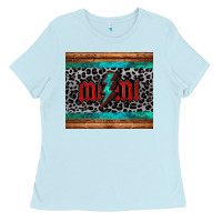 Baby Blue leopard lightning bolt mimi mother's day Ladies Tee - Jasminsmagicworld