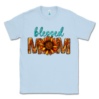 Dusty Blue Blessed Mom Classic Tee - BundleAndBundleShop