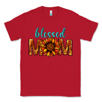 Red Blessed Mom Classic Tee - BundleAndBundleShop