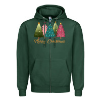 Merry Christmas Trees Zipper Hoodie | Teevron