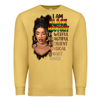 Antique Gold I am black history black girl Premium Sweatshirt - FaDigitalArtStudio