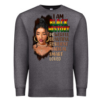 Charcoal Heather I am black history black girl Premium Sweatshirt - FaDigitalArtStudio