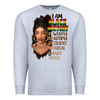 Heather Grey I am black history black girl Premium Sweatshirt - FaDigitalArtStudio
