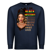 Navy I am black history black girl Premium Sweatshirt - FaDigitalArtStudio