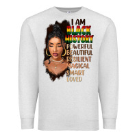 Oatmeal Heather I am black history black girl Premium Sweatshirt - FaDigitalArtStudio
