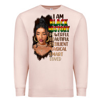 Pale Pink I am black history black girl Premium Sweatshirt - FaDigitalArtStudio