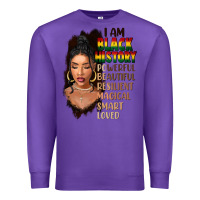 Purple I am black history black girl Premium Sweatshirt - FaDigitalArtStudio