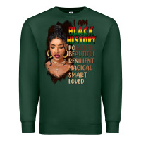 Sports Green I am black history black girl Premium Sweatshirt - FaDigitalArtStudio