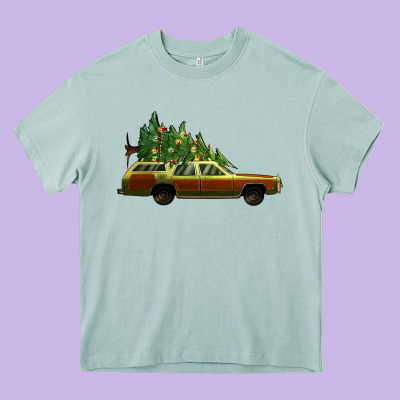 Christmas Vacation Car Heavy Core Tee Designed By Jasminsmagicworld