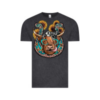 Vintage Black highland cow horseshoe Vintage Tee - JahusDesignShop