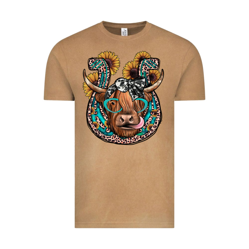 Highland Cow Horseshoe Vintage Tee by JahusDesignShop | Teevron