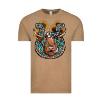 Vintage Coffee highland cow horseshoe Vintage Tee - JahusDesignShop