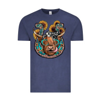 Vintage Denim highland cow horseshoe Vintage Tee - JahusDesignShop