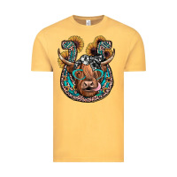 Vintage Mustard highland cow horseshoe Vintage Tee - JahusDesignShop