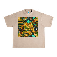 French Oak Leopard Digital Camera And Sunflowers With Camouflage Seamless Pattern Urban Heavy Tee - BundleAndBundleShop