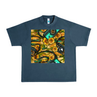 Midnight Navy Leopard Digital Camera And Sunflowers With Camouflage Seamless Pattern Urban Heavy Tee - BundleAndBundleShop